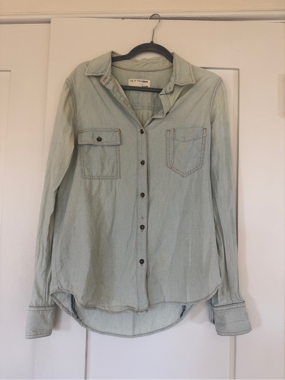 rag & bone Pale Washed Button-Down Shirt